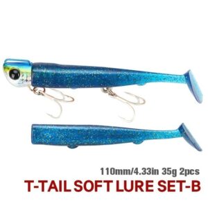 Vinilo Tsurinoya T-Tail Soft Lure Set 35 g x 11 cm / Color B